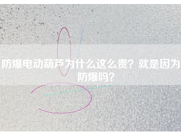防爆電動葫蘆為什么這么貴？就是因為能防爆嗎？