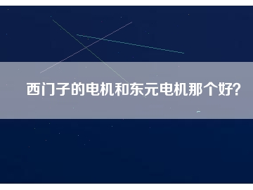 西門子的電機(jī)和東元電機(jī)那個(gè)好？