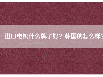 進口電機什么牌子好？韓國的怎么樣？