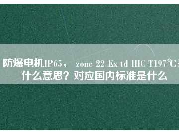 防爆電機(jī)IP65， zone 22 Ex td IIIC T197℃是什么意思？對(duì)應(yīng)國(guó)內(nèi)標(biāo)準(zhǔn)是什么