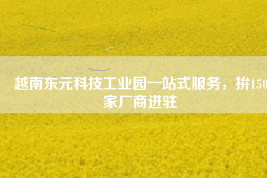 越南東元科技工業(yè)園一站式服務(wù)，拚150家廠商進(jìn)駐