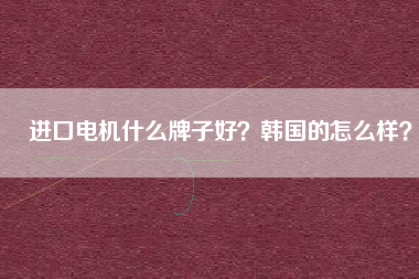 進口電機什么牌子好？韓國的怎么樣？