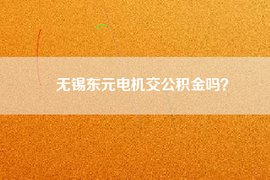 無(wú)錫東元電機(jī)交公積金嗎？