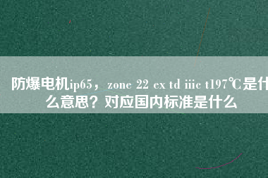 防爆電機ip65，zone 22 ex td iiic t197℃是什么意思？對應國內標準是什么