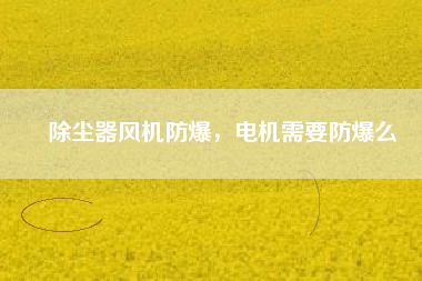 除塵器風(fēng)機(jī)防爆，電機(jī)需要防爆么
