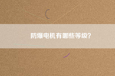 防爆電機有哪些等級？