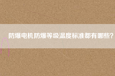 防爆電機(jī)防爆等級(jí)溫度標(biāo)準(zhǔn)都有哪些？